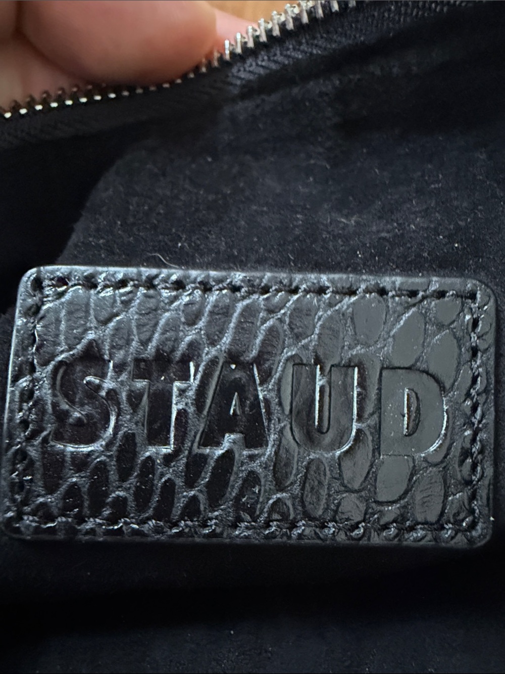 STAUD Black Snake Textured Square-Handle Crossbody - Picture 12 of 13